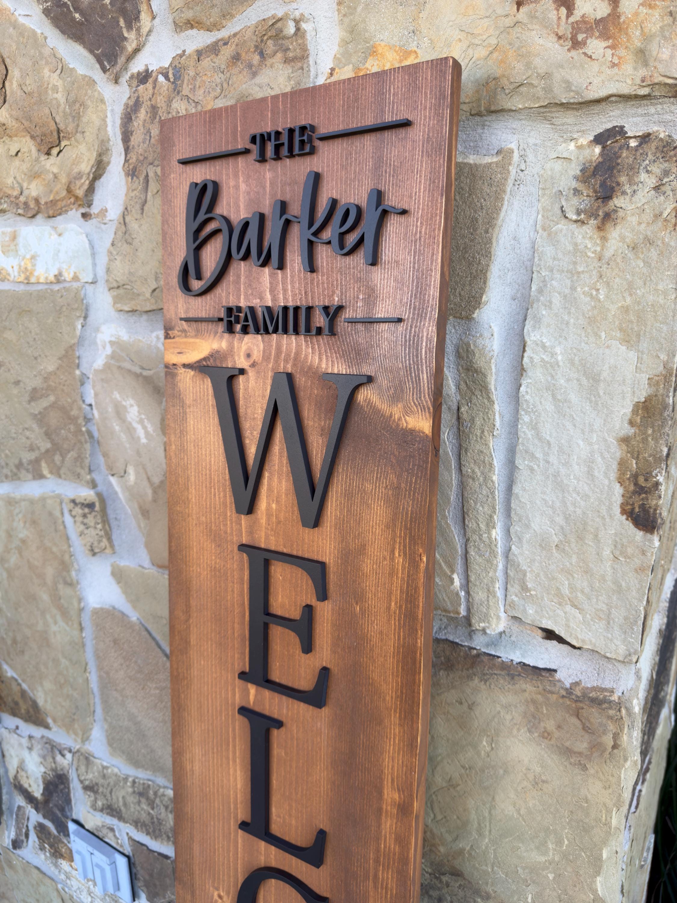 Personalized Family Name Porch Sign: 3D Last Name Welcome Decor - Etsy
