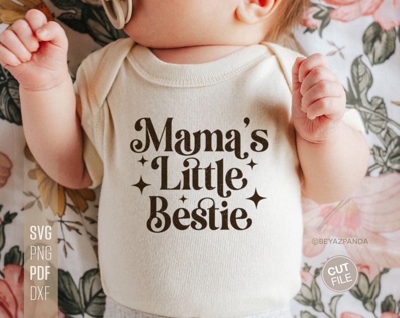 Mama's Little Bestie SVG PNG Baby Onesie Cricut Toddler | Etsy