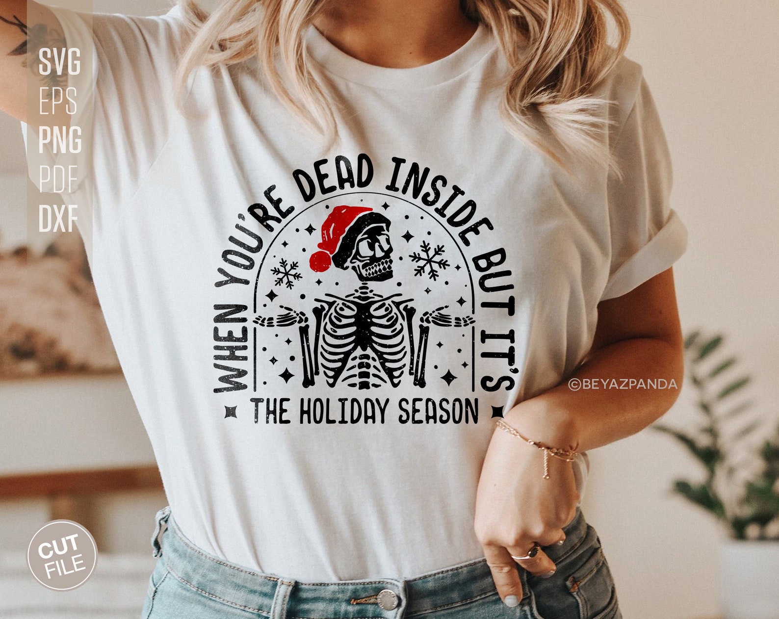 Dead Inside Skelett Weihnachten SVG Lustiges Weihnachtsshirt - Etsy.de