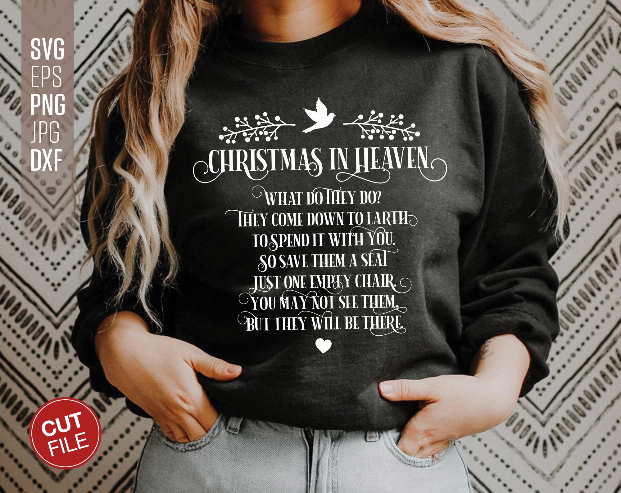 Christmas in Heaven SVG Christmas SVG Printables Christmas | Etsy