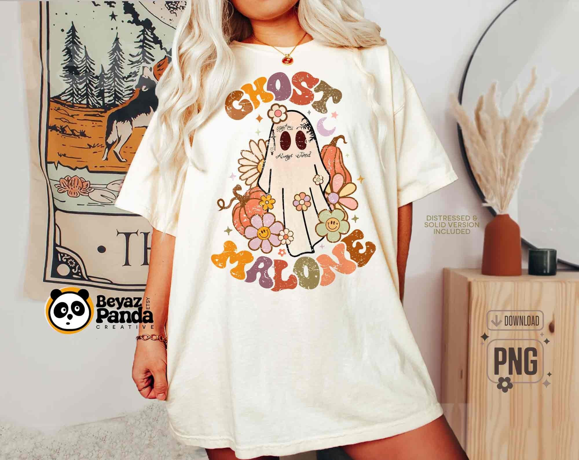 Discover Retro Floral Halloween Groovy Ghost Melone T-Shirt