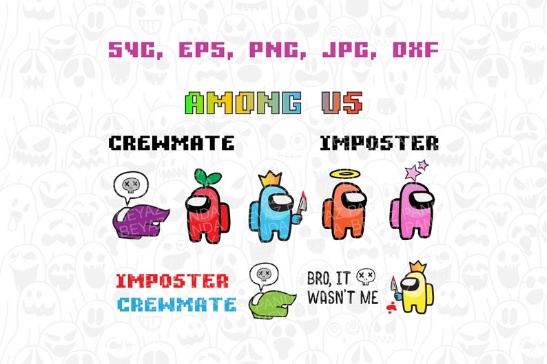 Download Among US SVG Bundle Imposter & Crewmate Characters Bundle ...