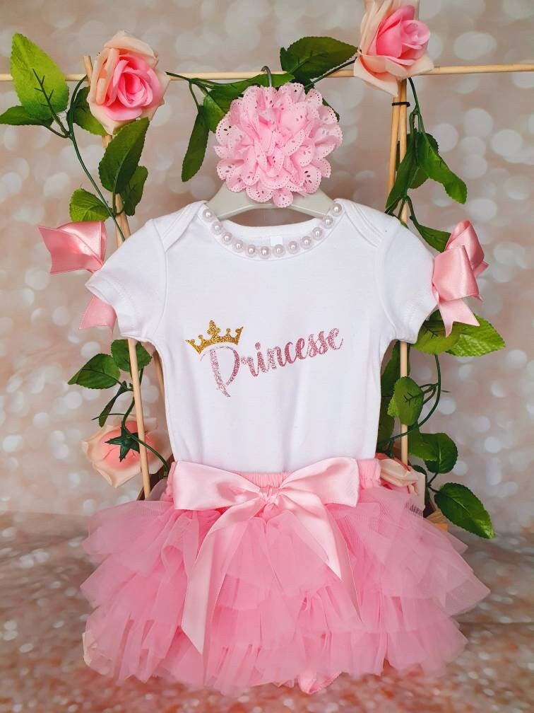 Jupe tutu en tulle et dentelle pour bébé fille, 2 pièces, bandeau de sauna  à fleurs, ensemble en maille, tenues pour nouveau-né