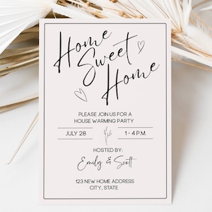Home Sweet Home Housewarming Invitation Template - Instant Download, Editable, Printable, New Home Celebration Invite, Modern Design