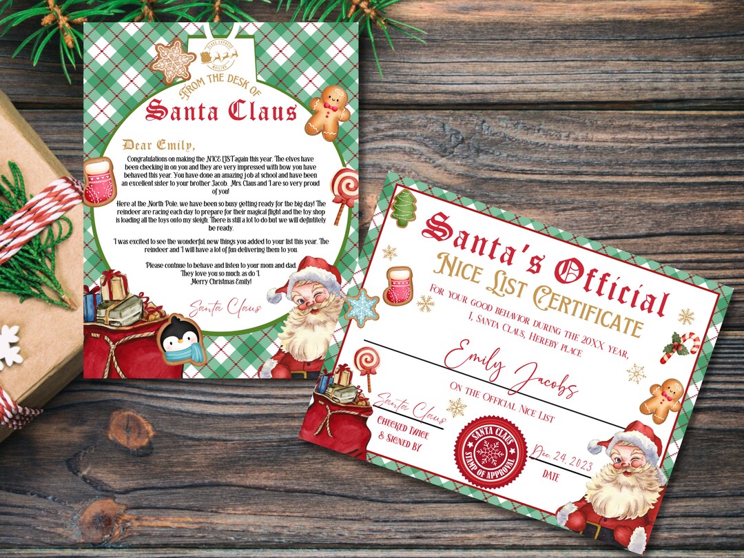 Editable Official Letter From Santa Claus and Official Nice List ...