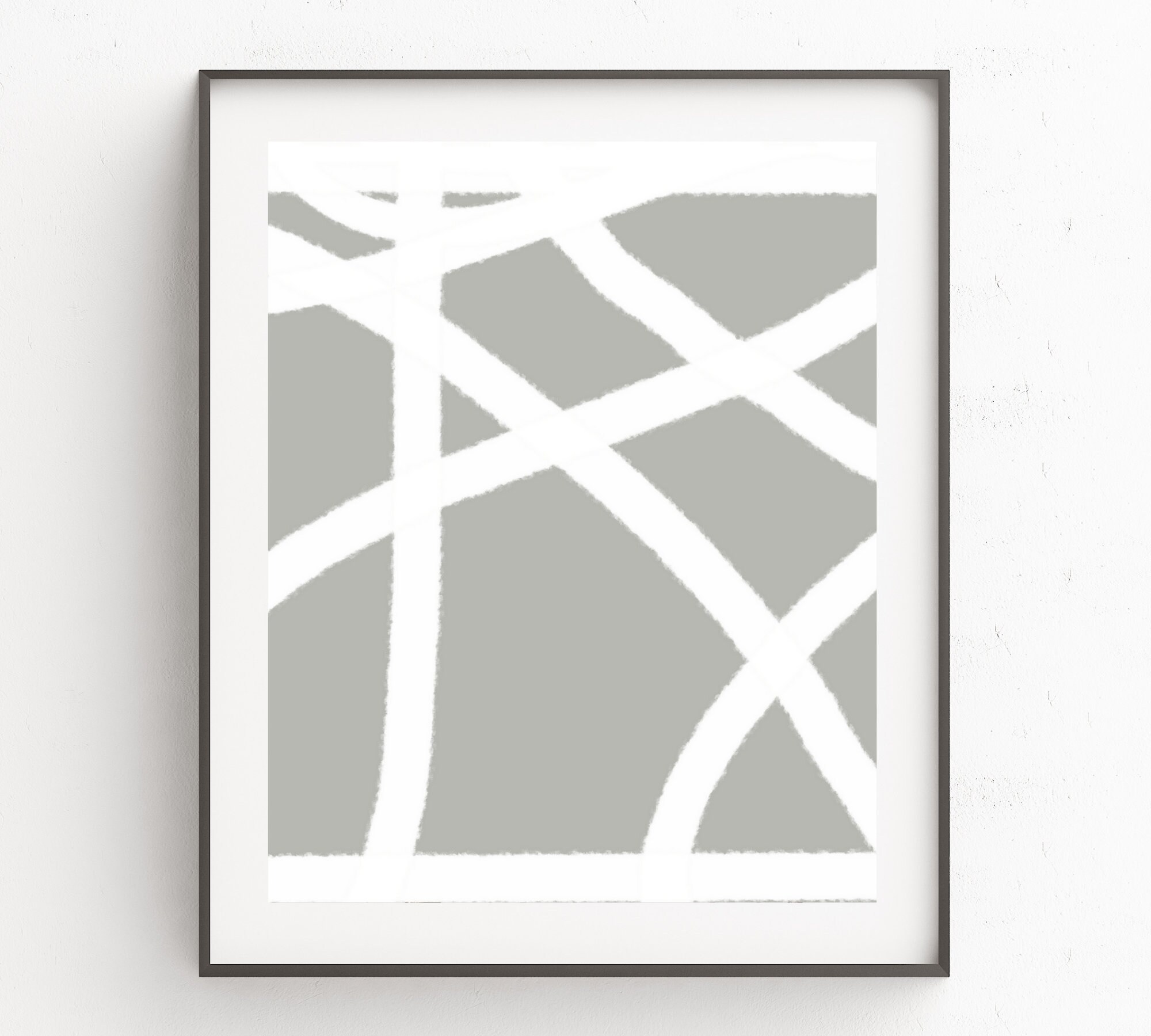 Grey White Abstract Geometric Modern Wall Art Set of 3 Living Etsy UK