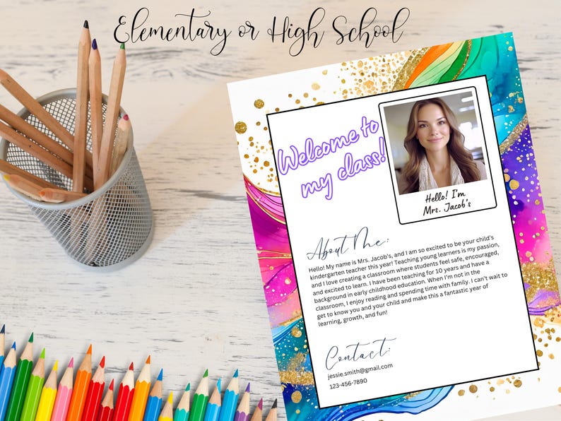 Editable Meet the Teacher Template Canva Template Modern Teacher ...