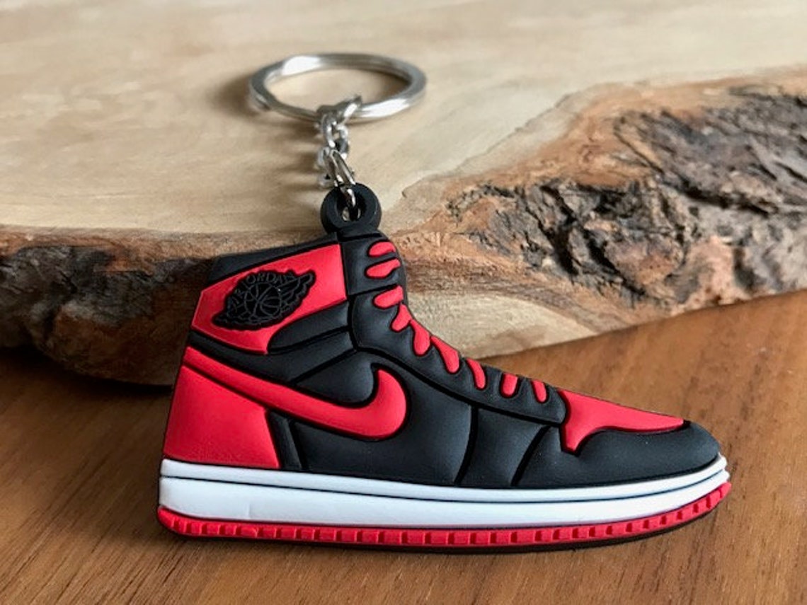 Air Jordan 1 Bred OG Retro Keychain AJ1 Key Ring Sneaker Last Etsy