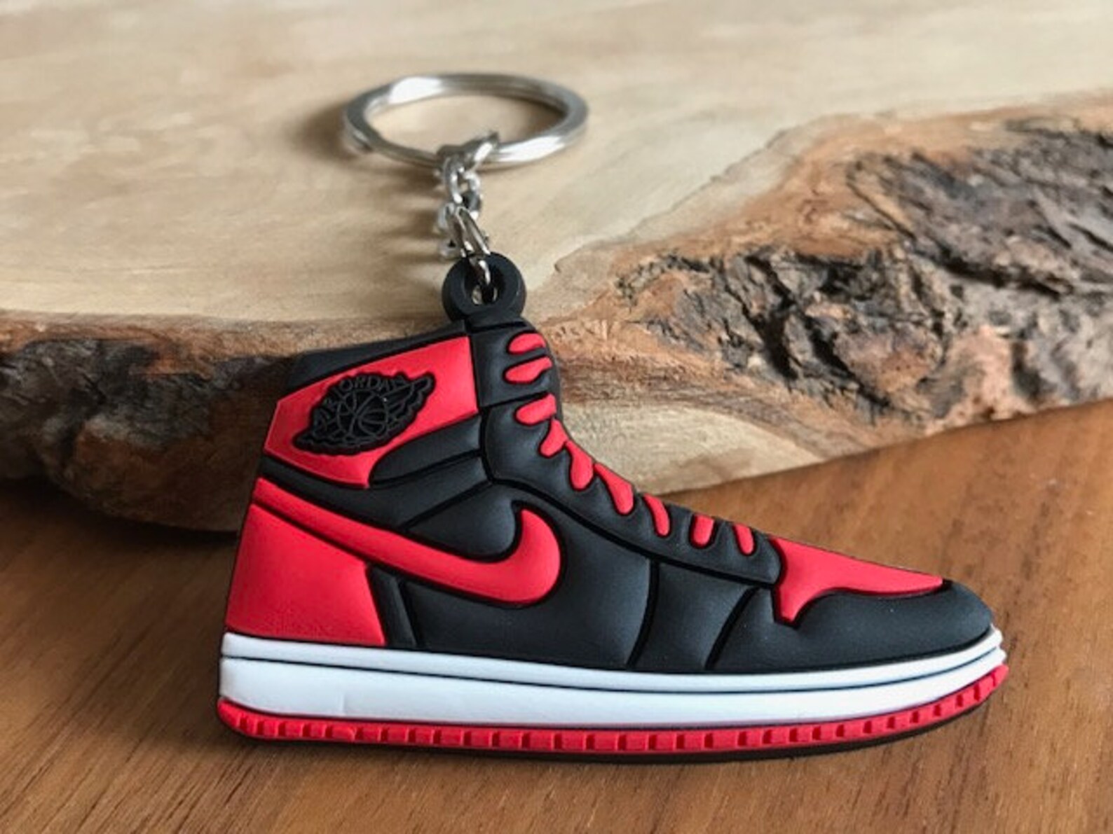 Air Jordan 1 Bred OG Retro Keychain AJ1 Key Ring Sneaker Last Etsy