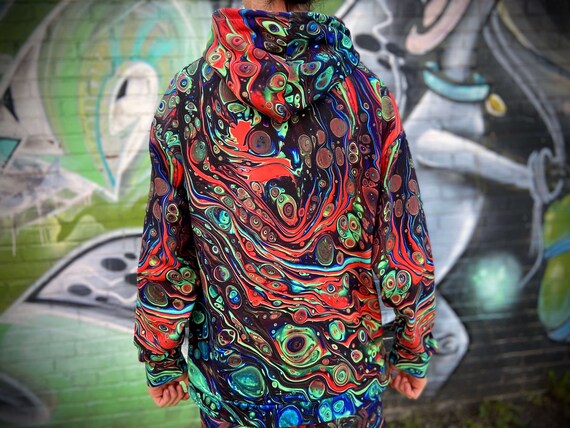 Fractal Clothing Tie Dye Hoodie Trippy Hoodie Psychedelic Sweatshirt Festival Clothing Rave Clothing VORTEX Unisex Hoodie Etsy