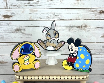 Disney Inspired Easter Mickey/Thumper/Stitch, Stitch Easter Decor,Disney Easter Decor,Thumper Easter Decor,Mickey Easter, Disney Tiered Tray