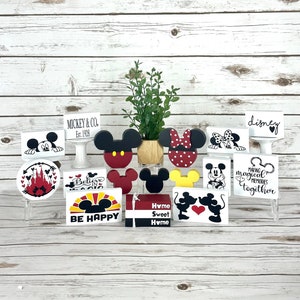 Disney Inspired Tiered Tray Decor, Mickey Decor, Minnie Decor, Disney Decor, Disney Tiered Tray, Mickey Tiered Tray, Disney Blocks