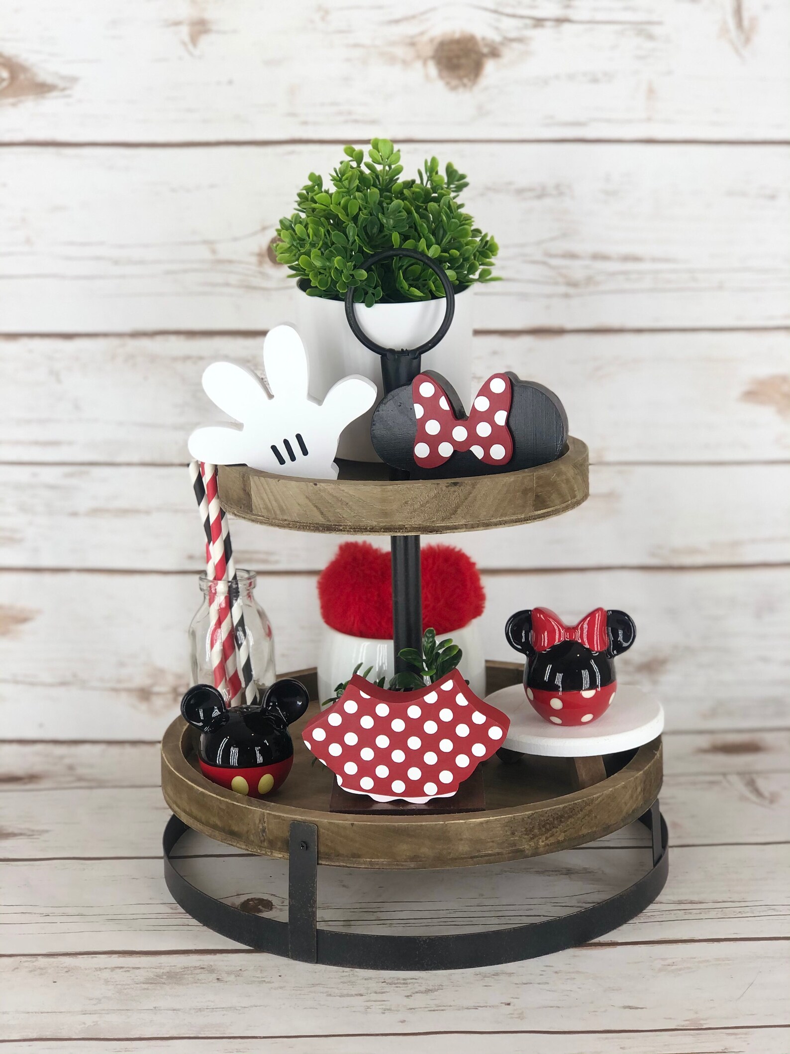 3 PC. Set Disney Inspired Tiered Tray Decor Minnie Mouse Etsy