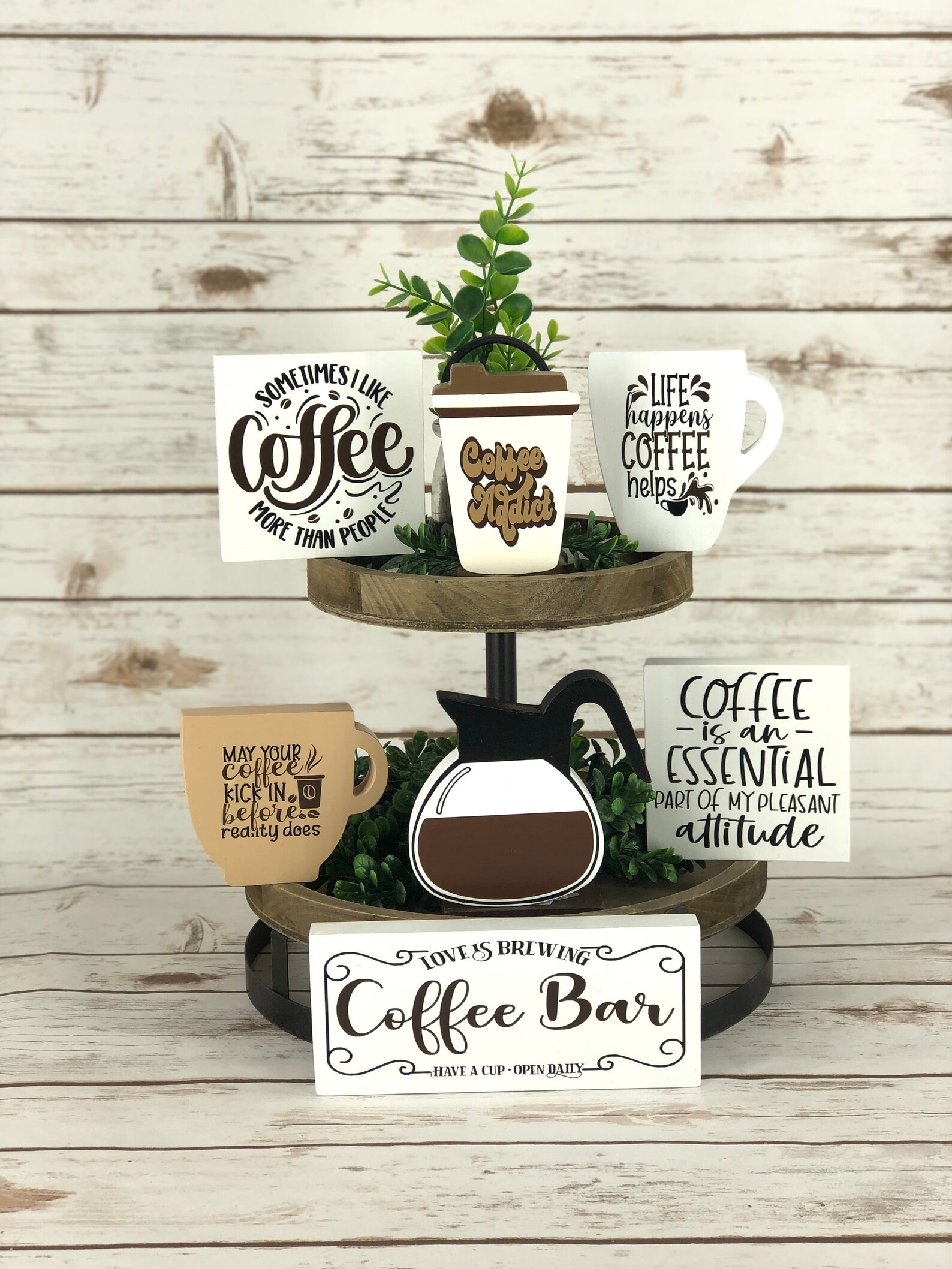 Coffee Tiered Tray Decor Coffee Decor Coffee Bar - Etsy