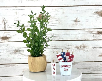 Fourth of July Decor, Mini fireworks, 4th Tiered Tray Decor, Patriotic Decor, wooden Fireworks, Firecrackers, Americana, Rustic Fireworks