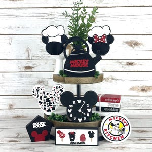 Disney Inspired Mickey Kitchen Decor, Mickey Decor, Mickey Home Decor, Wooden Mickey, Disney Kitchen Decor, Mickey Tiered Tray Decor