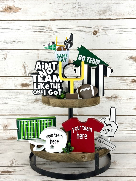 Football Tiered Tray Decor, Football decor, touch down, Field goal decor, Football Party decor