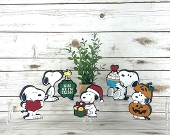 Snoopy Decor, Holiday Decor, Snoopy Room Decor, Party Decor, Table Decor, Nursery Decor, Shelf sitters, Peanut Characters