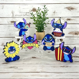 Disney Inspired Stitch, Stitch, Disney Stitch, Wooden Stitch decor, Stitch stand alone, Birthday Stitch, Ohana Stitch, Stitch Party Decor