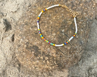 Bracelet perlé multicolore avec extension