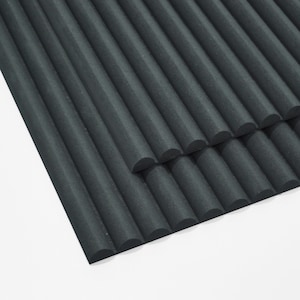 Mini Ribbed Black MDF Wall Panels: 3D Decorative Panelling (390mm x 2400mm)