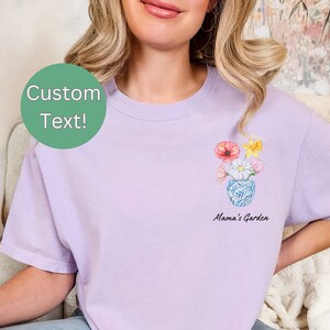 Mama Shirt with Custom Birth Flowers and Names, Mothers Day Gift, Unique Grandma Gift, Personalized Birthday Gift, Grandchildren, Kids
