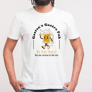 Gaston, taverne, pub, La Belle et la Bête, Disney, Disney Food, Belle, Bête T-shirt unisexe en coton épais T-shirt unisexe en coton épais