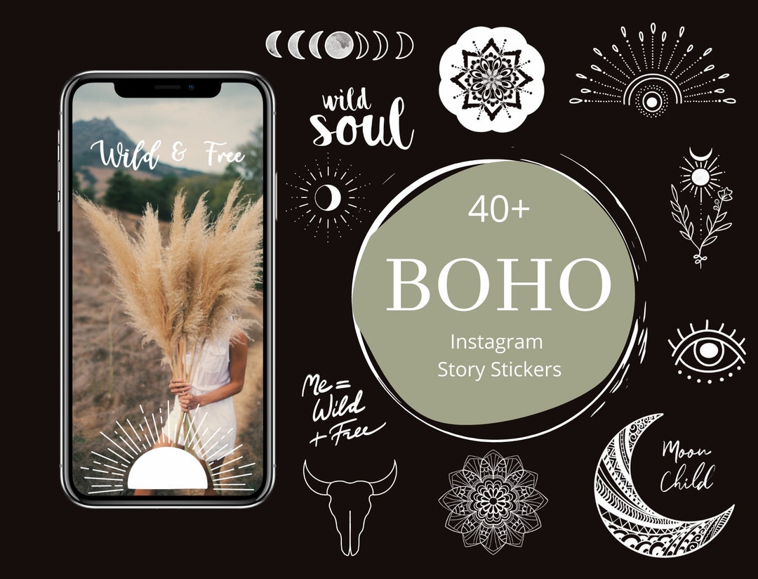 40 BOHO Instagram Story Stickers - Etsy