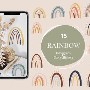 15 RAINBOW Instagram Story Stickers