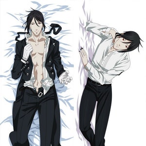 Black Butler Kuroshitsuji Dakimakura Sebastian Anime Male Body Pillow Case Cover 