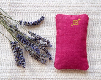 Red Lavender Aromatherapy Pouch | 100% Handloom Jamdani Cotton | Cotton Lavender Sachet | Pocket Calmer | Anti-Anxiety Kit | Insomnia Relief