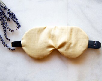 Organic Mulberry Silk Eye Mask | Handwoven Silk Sleep Eye Mask | Blackout Silk Eye Mask | Buttercup Yellow Silk Eye Mask | Mother's Day Gift