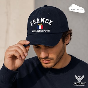 France World Cup 2026 Embroidered Soccer Cap, French Flag Baseball Hat