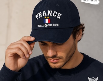 France World Cup 2026 Embroidered Soccer Cap, French Flag Baseball Hat