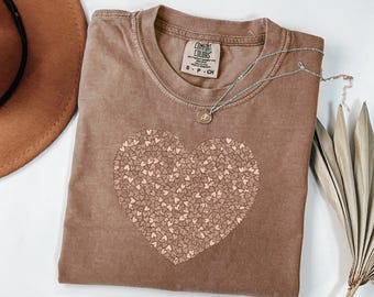 Comfort Colors Heart T-Shirt, Filled Heart Valentine's Day Tee