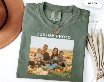 Personalized Photo Comfort Colors T-Shirt | Custom Photo Tee, Memorial or Family Shirt