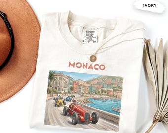 Monaco Vintage Race Car T-Shirt, Comfort Colors® Riviera Motorsport Tee