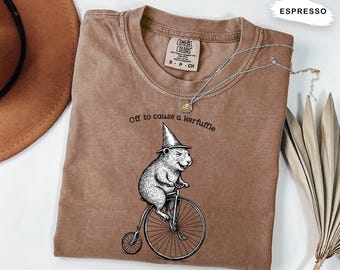 Comfort Colors Groundhog Penny Farthing Tee: Off To Cause A Kerfuffle Shirt