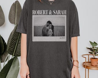 Personalized Couple Photo T-Shirt, Custom Anniversary Gift, Matching Couple Shirt
