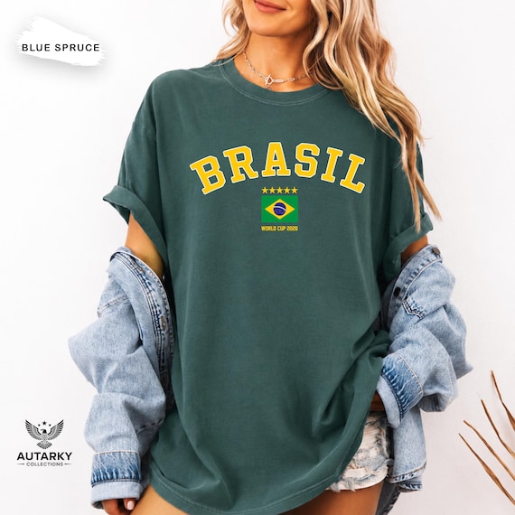 Brazil World Cup 2026 Comfort Colors Shirt, Brasil Soccer Fan Tee, Brazil Football Graphic T-Shirt, Sports Shirt, Brazil Supporter Gift