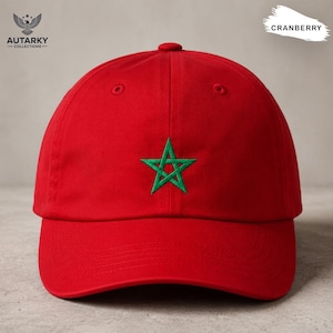 Morocco World Cup 2026 Cap,Moroccan Football Cap,Morocco National Team Cap,Atlas Lions Cap,Morocco World Cup Hat,Red Embroidered Morocco Cap