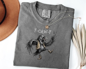 F-CAW-F Raven Illustration T-shirt | Dancing Crow Graphic Tee