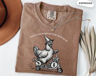 Funny Chicken Scooter Comfort Colors Shirt - Adult Humor Tee