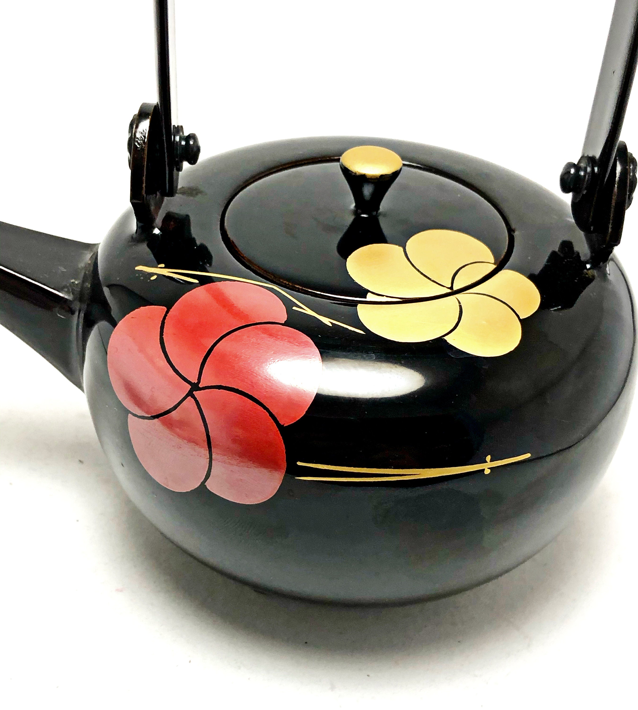 Japanese SAKE KETTLE MAKIE Pot Choshi Teapots Wooden Lacquer Etsy