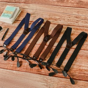 Custom Elastic suspenders Men Brown Suspenders Wedding Suspenders Mens Suspenders Groomsmen Suspenders Rustic Suspenders Rustic Wedding