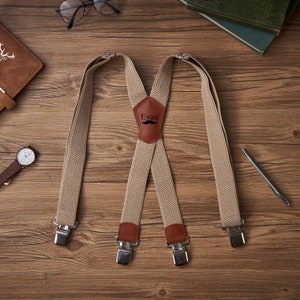 Personalized Suspender, Custom Leather Suspender, Vintage Suspender For Men, Suspender For Groomsmen, Men Suspenders, Groomsman Gift
