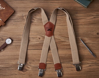 Personalized Suspender, Custom Leather Suspender, Vintage Suspender For Men, Suspender For Groomsmen, Men Suspenders, Groomsman Gift
