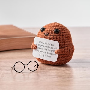 Positive Potato Gifts Cute Handmade Crochet Positive Potato Send a Hug Thinking of You Cheer Up Gift Teacher School Gift Christmas Gift