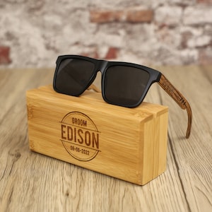 Personalized Wooden Sunglasses Groomsmen Gifts Proposal Engraved Sunglasses for Men Bachelor Party Wedding Party Christmas Gift