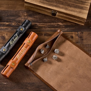 Personalized Leather Dice Tray, Custom Dice Leather Tray, Scroll Of Rolling, Board Game, Dice Rolling Tray, Decorative Trays, Groomsman Gift
